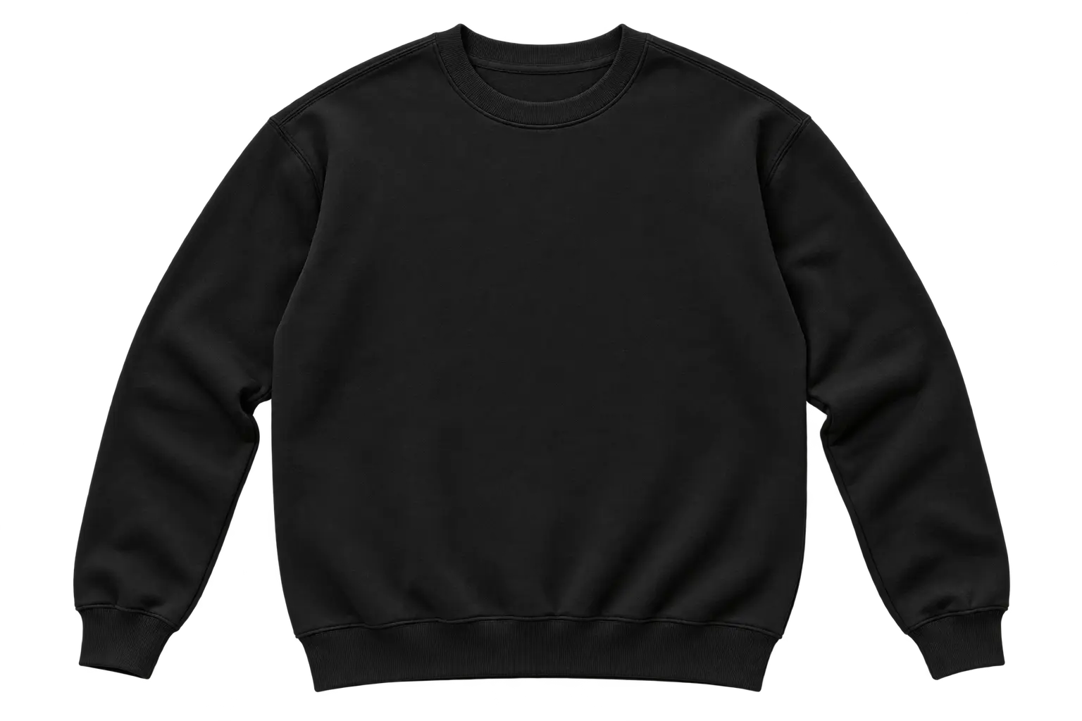 Realistic black crewneck sweatshirt
