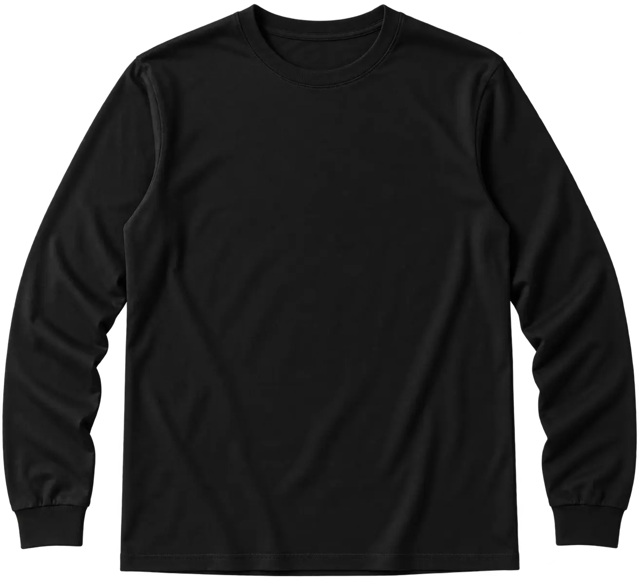 Realistic black long-sleeve T-shirt