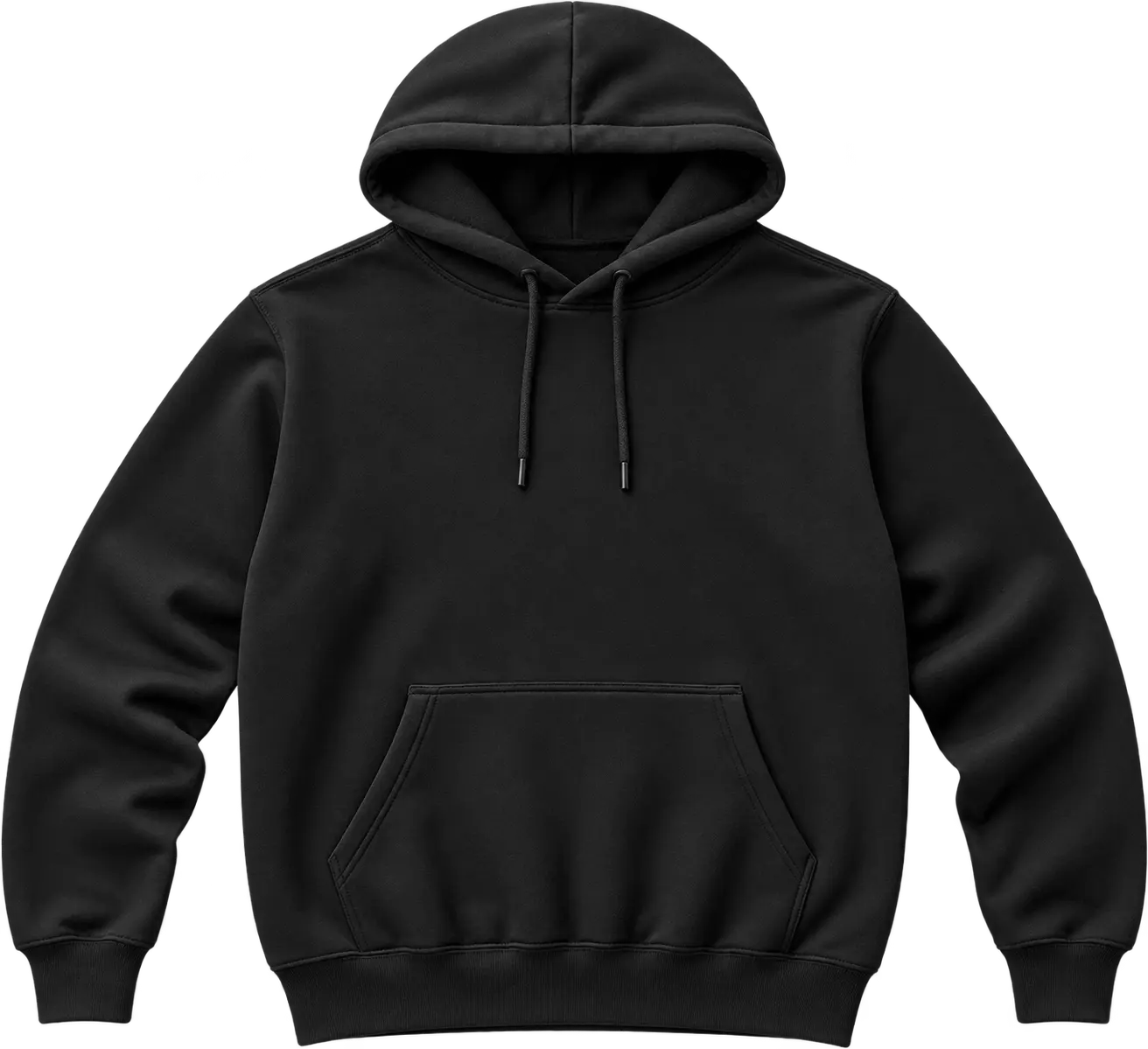 Realistic black pullover hoodie